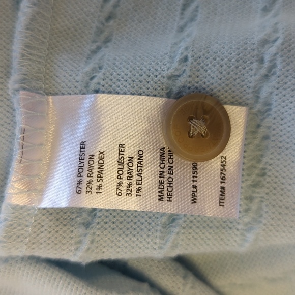 Weatherproof Cable Knit Knot Sweater Top Cardigan Blue L preppy cottagecore - Picture 7 of 8